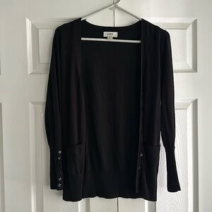 Loft Size large black button cardigan